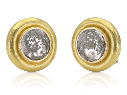 Elizabeth Locke Ancient Greek Lion Coin Earrings