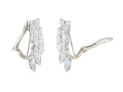 David Webb 20.00 Carat Diamond Cluster Earrings