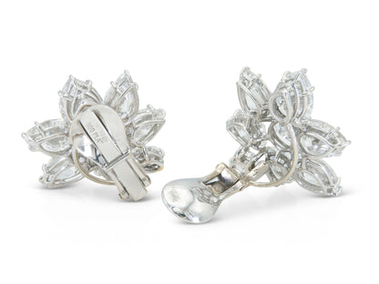 David Webb 20.00 Carat Diamond Cluster Earrings