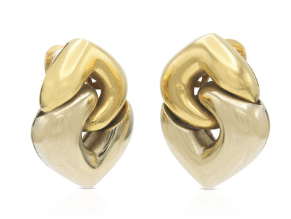 Vintage 1990s Bvlgari Two-Toned Doppio Cuore Earrings