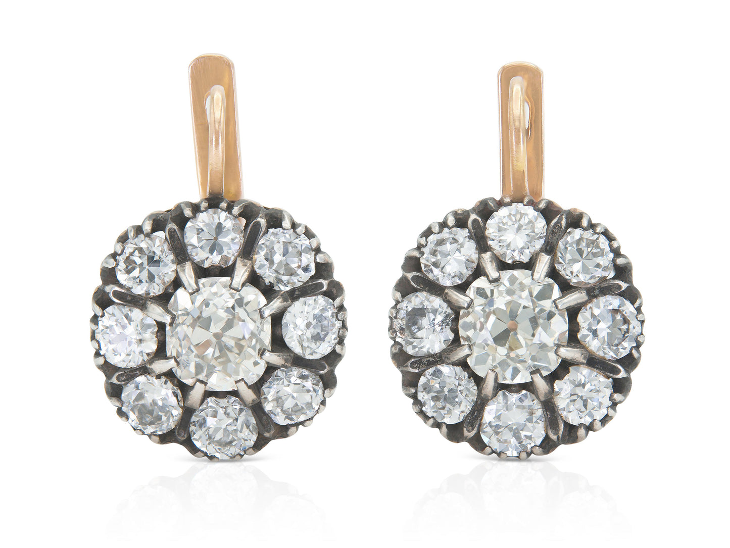 8.80 Carat Diamond Cluster Drop Earrings