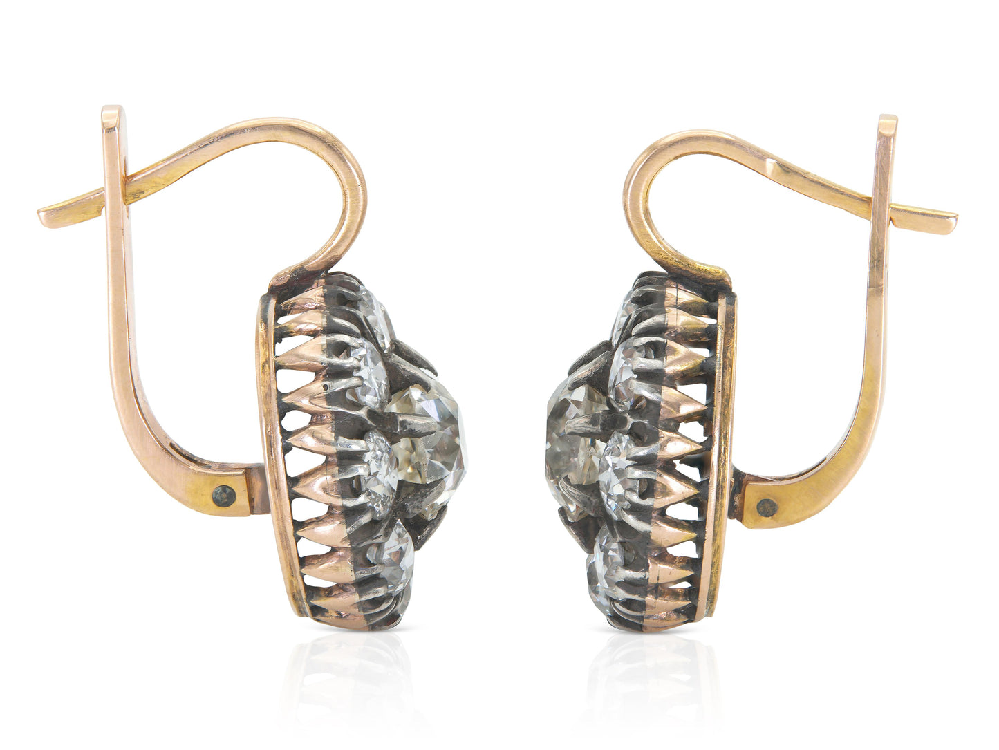 8.80 Carat Diamond Cluster Drop Earrings