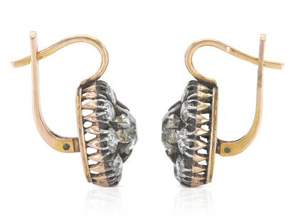 8.80 Carat Diamond Cluster Drop Earrings