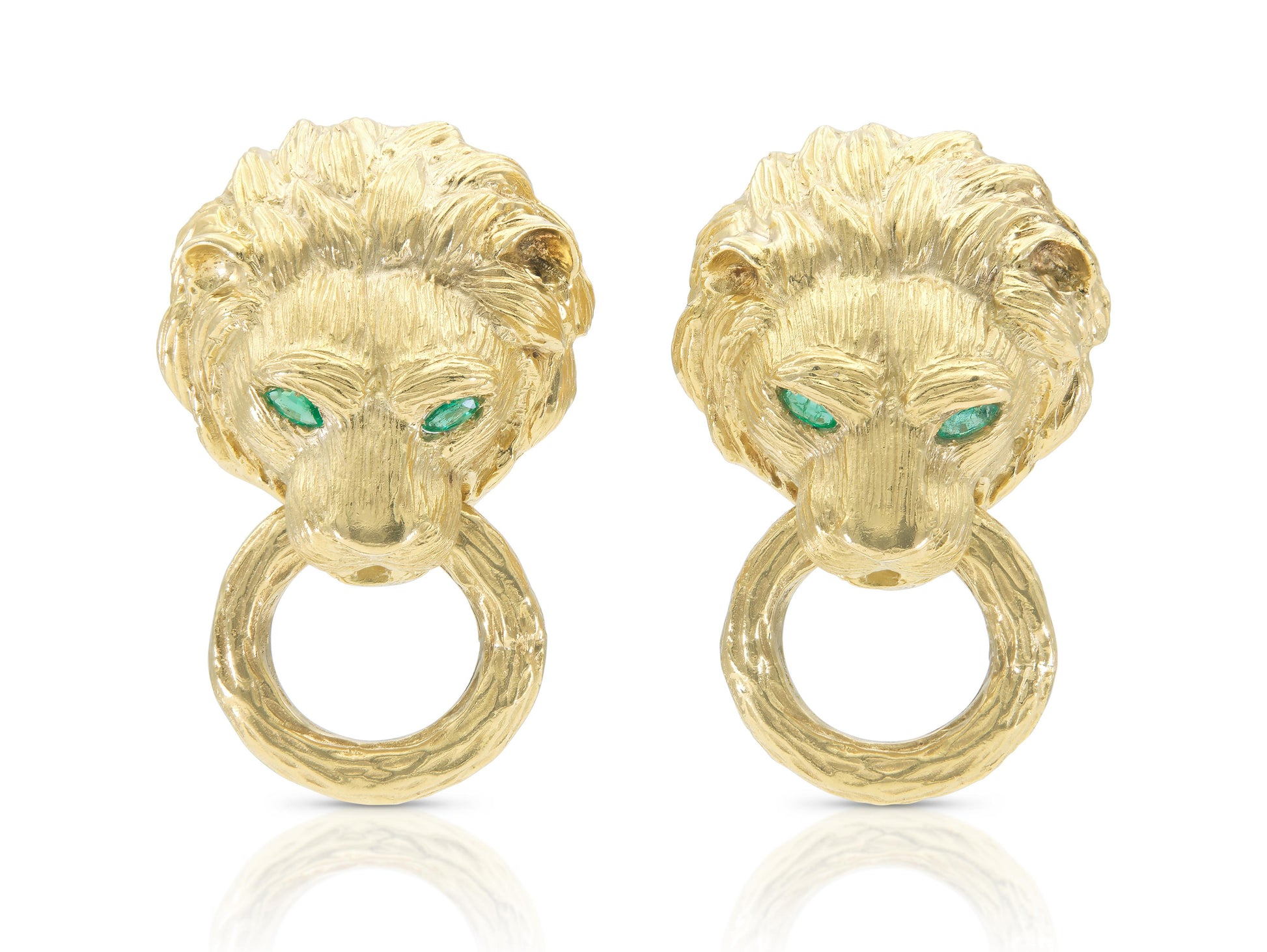 Vintage 1960s Van Cleef & Arpels Lion Head Door Knocker Earrings