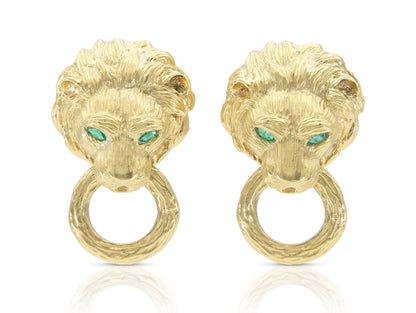 Vintage 1960s Van Cleef & Arpels Lion Head Door Knocker Earrings