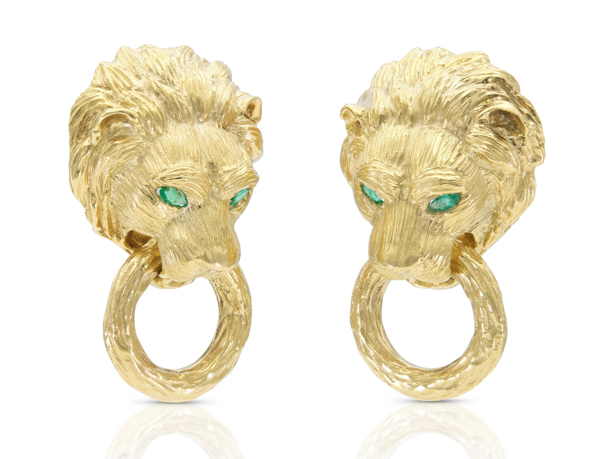 Vintage 1960s Van Cleef & Arpels Lion Head Door Knocker Earrings