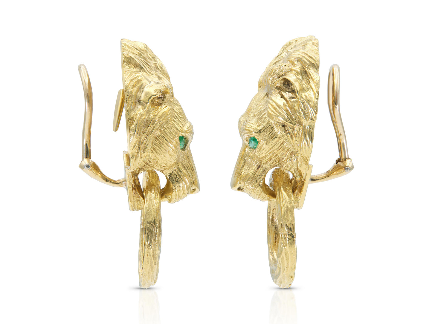 Vintage 1960s Van Cleef & Arpels Lion Head Door Knocker Earrings