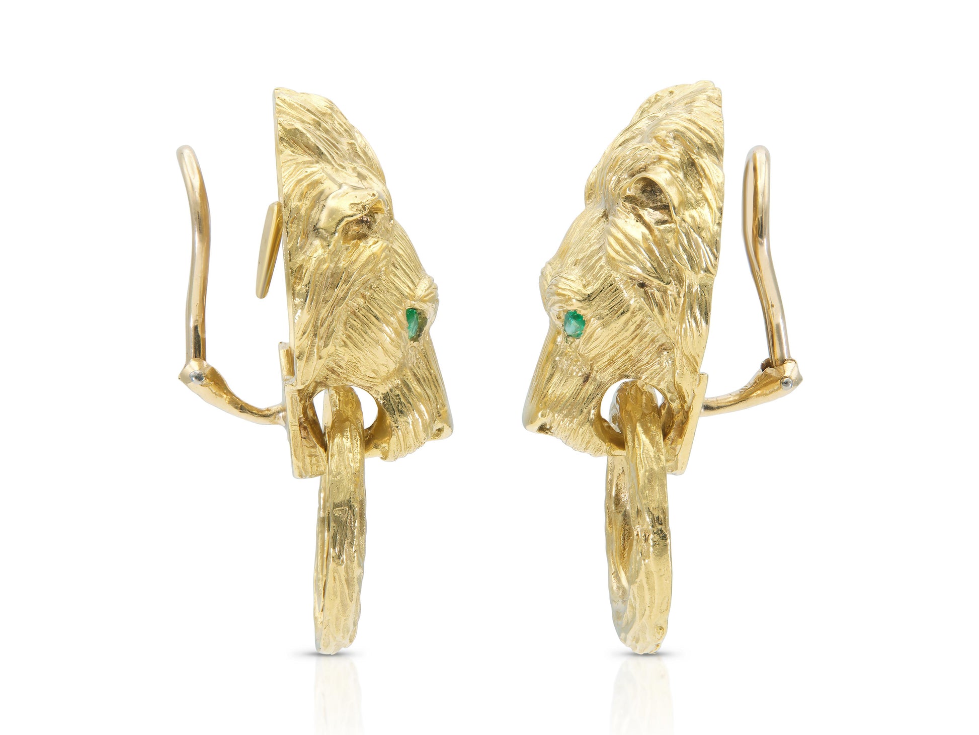 Vintage 1960s Van Cleef & Arpels Lion Head Door Knocker Earrings