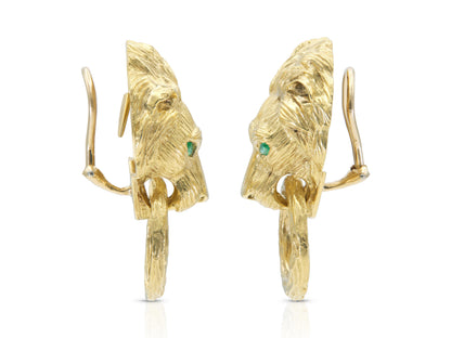 Vintage 1960s Van Cleef & Arpels Lion Head Door Knocker Earrings