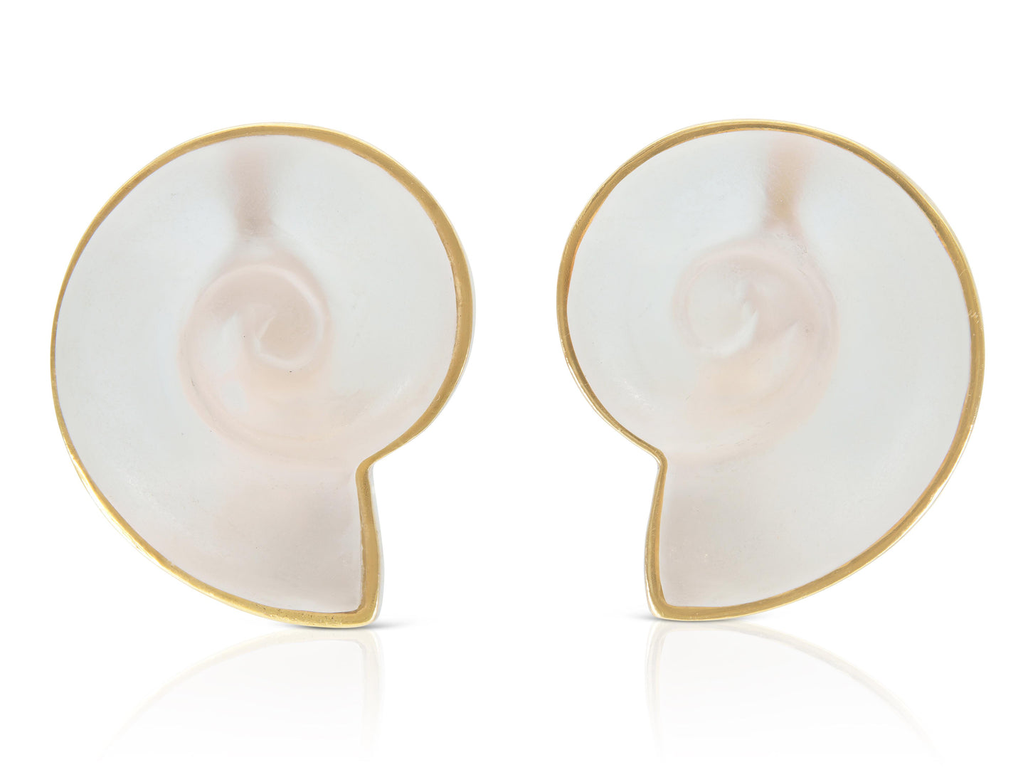 Vintage 1980s Lalaounis Crystal Seashell Earrings