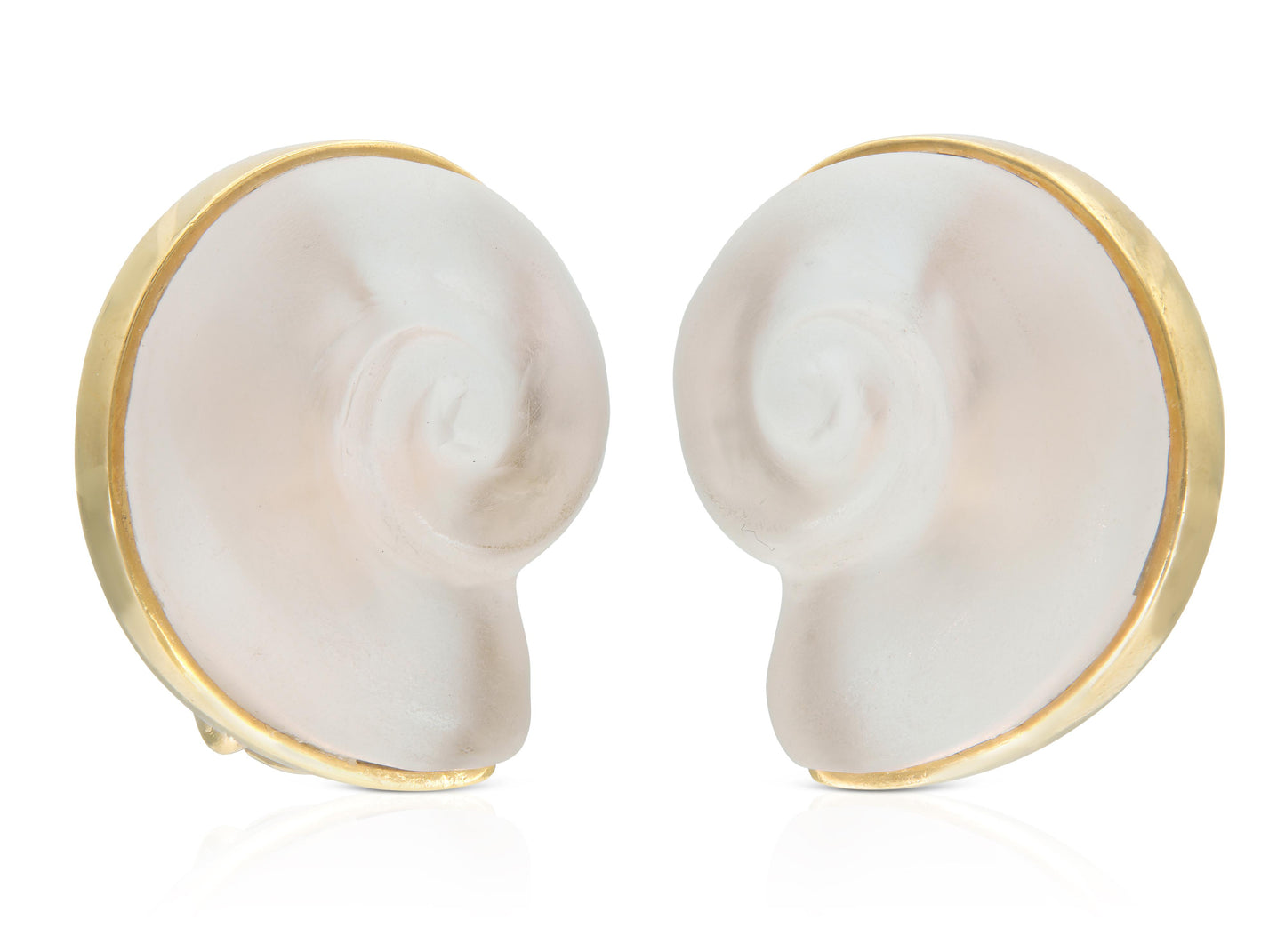 Vintage 1980s Lalaounis Crystal Seashell Earrings