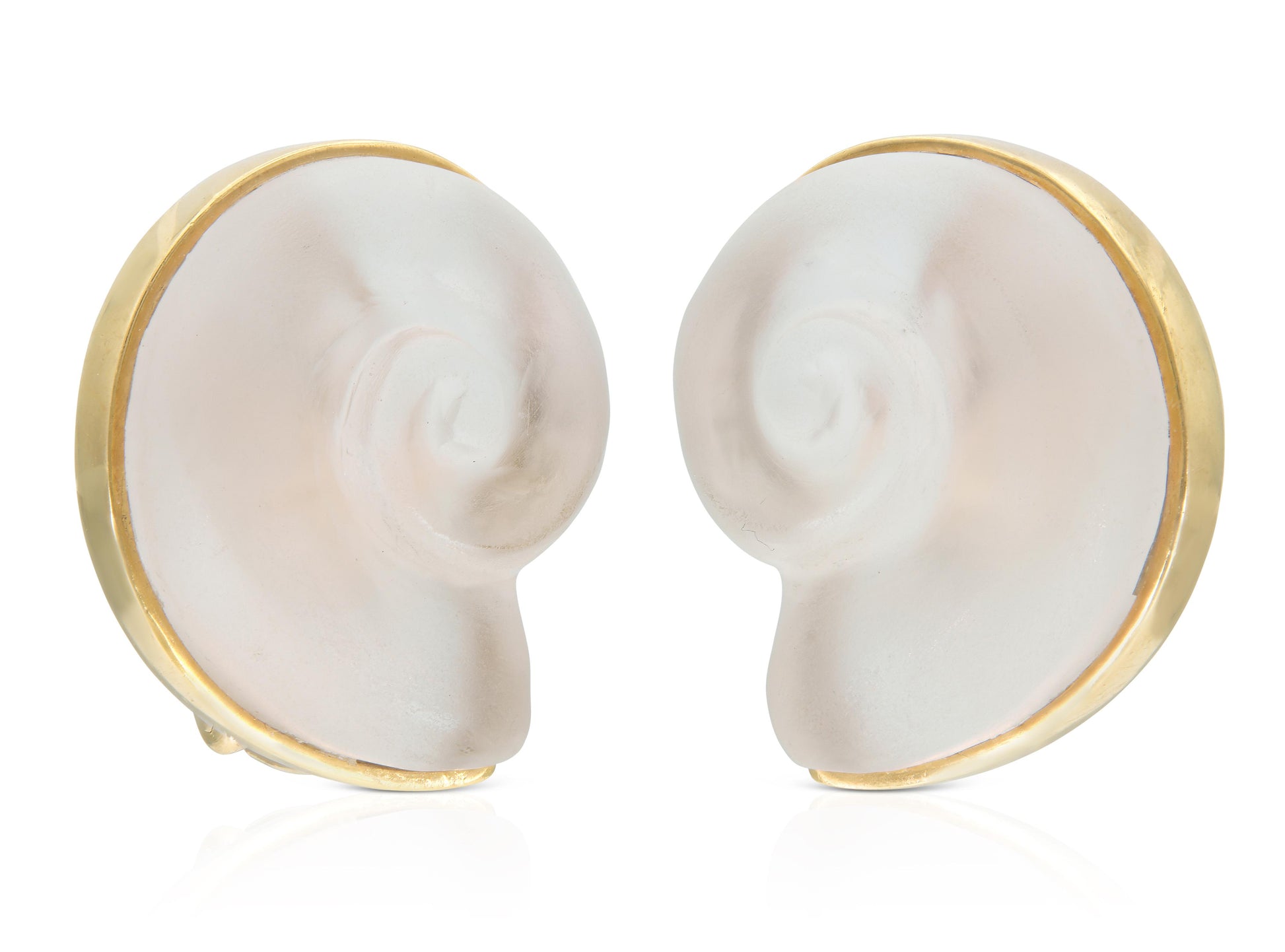 Vintage 1980s Lalaounis Crystal Seashell Earrings