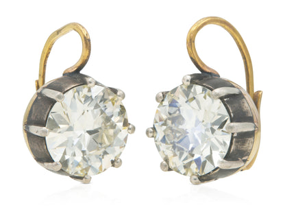 16.13 Carat Old European Cut Diamond Drop Earrings