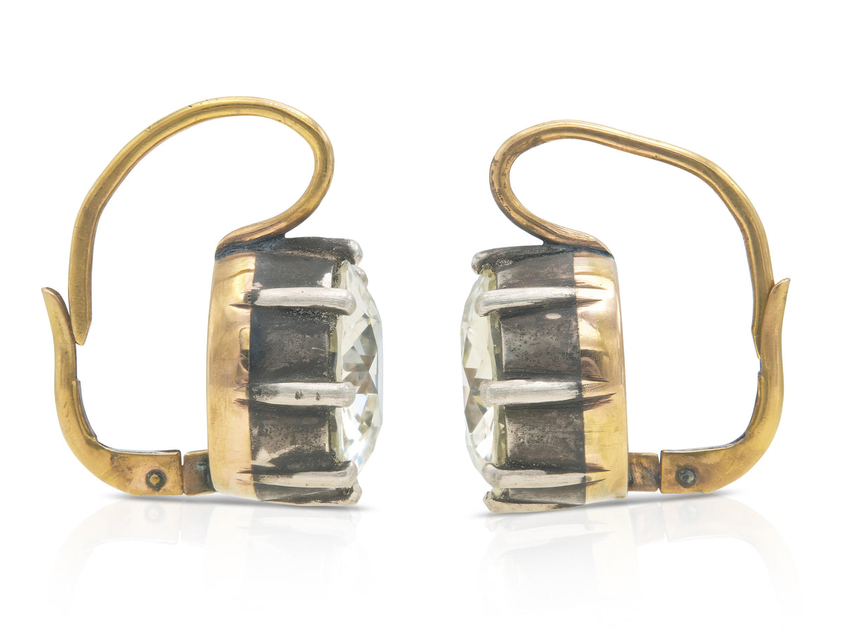 16.13 Carat Old European Cut Diamond Drop Earrings