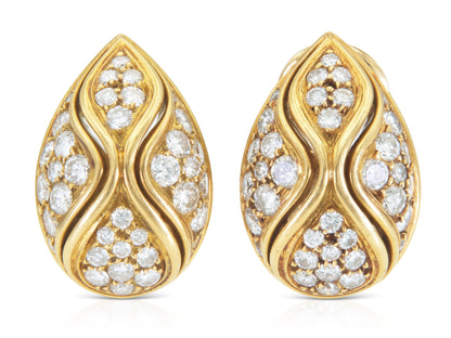 Vintage 1960s Van Cleef & Arpels 3.00 Carat Diamond Earrings