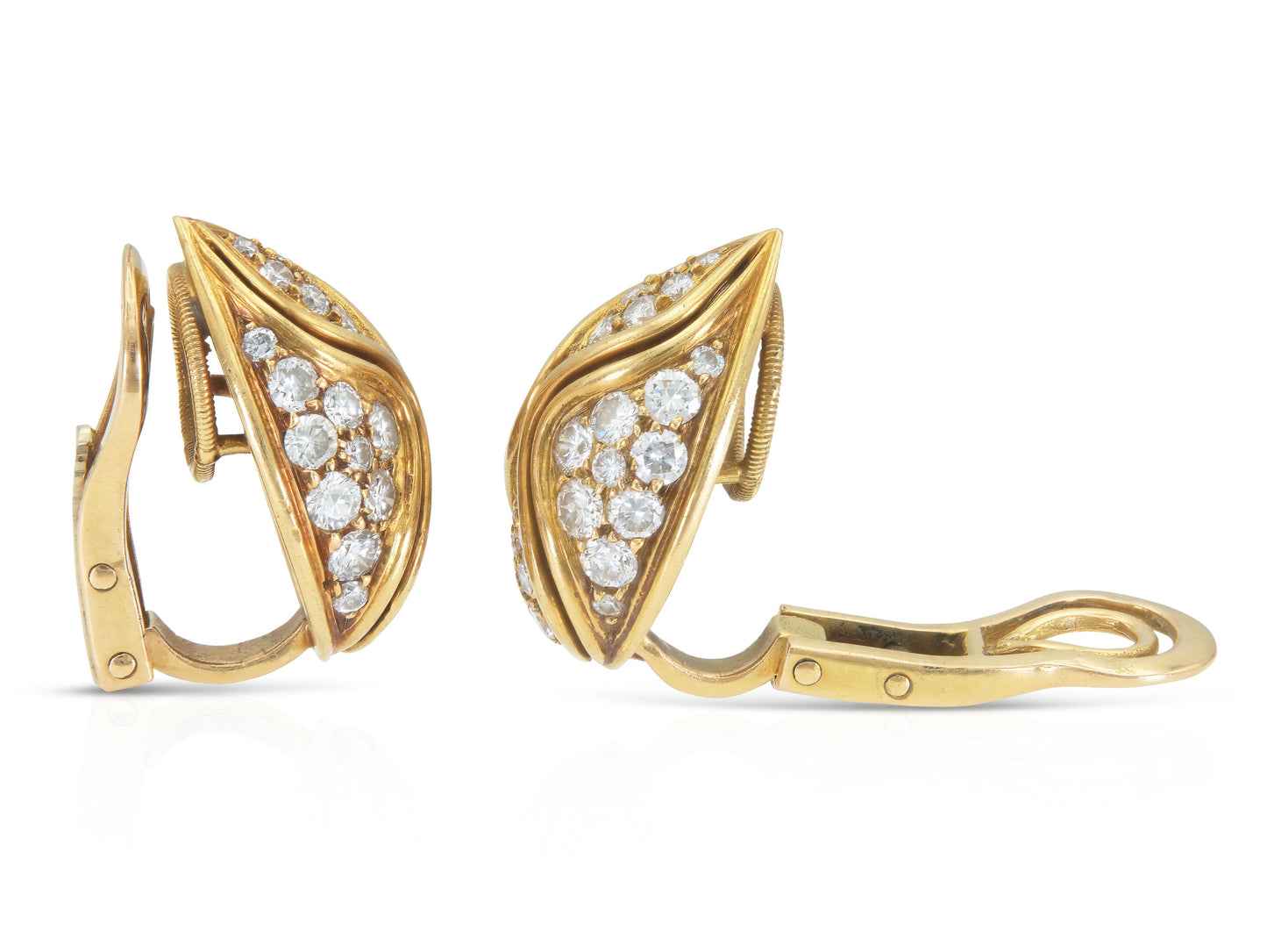 Vintage 1960s Van Cleef & Arpels 3.00 Carat Diamond Earrings
