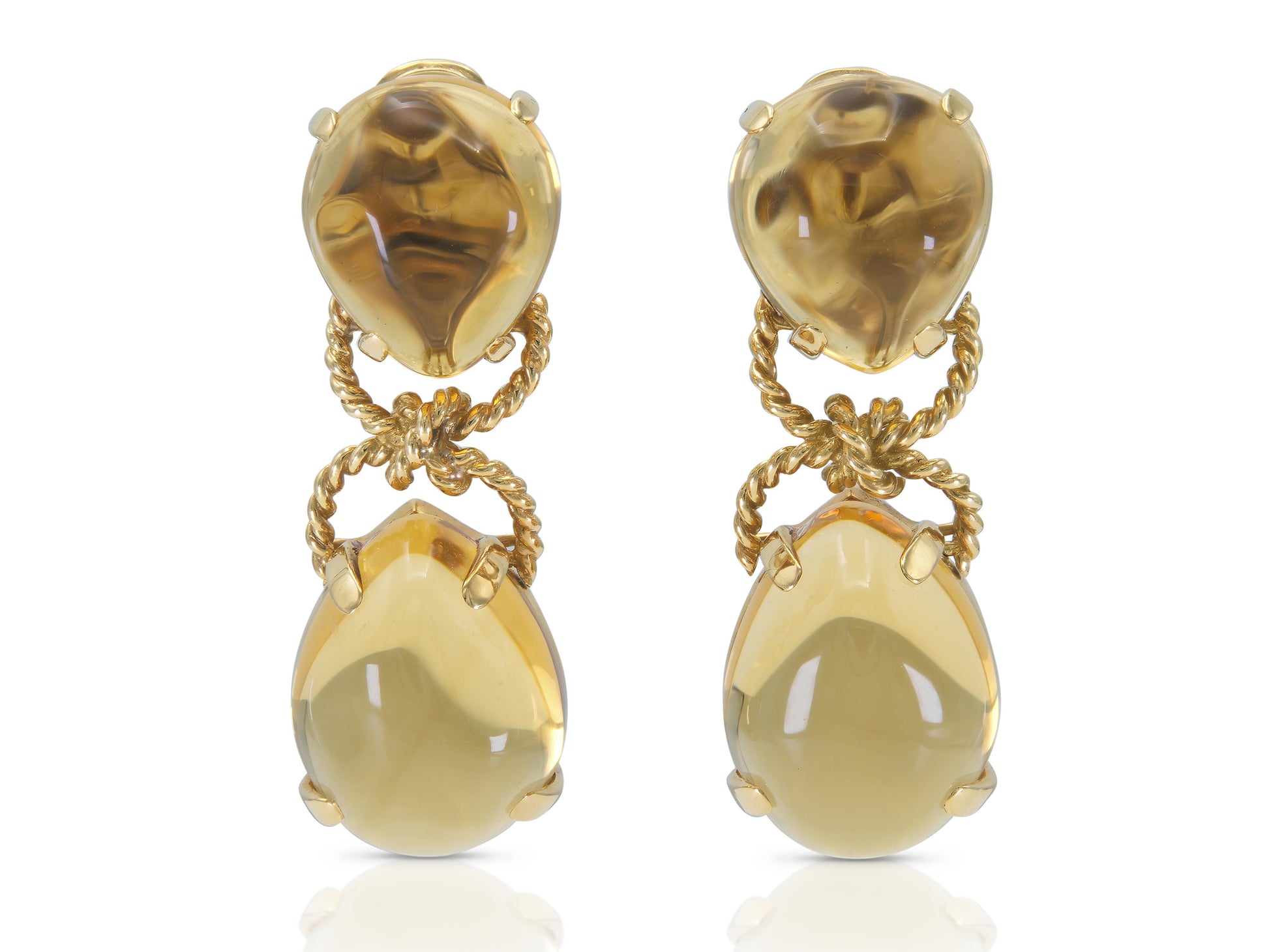 Verdura Citrine Pebble Earrings