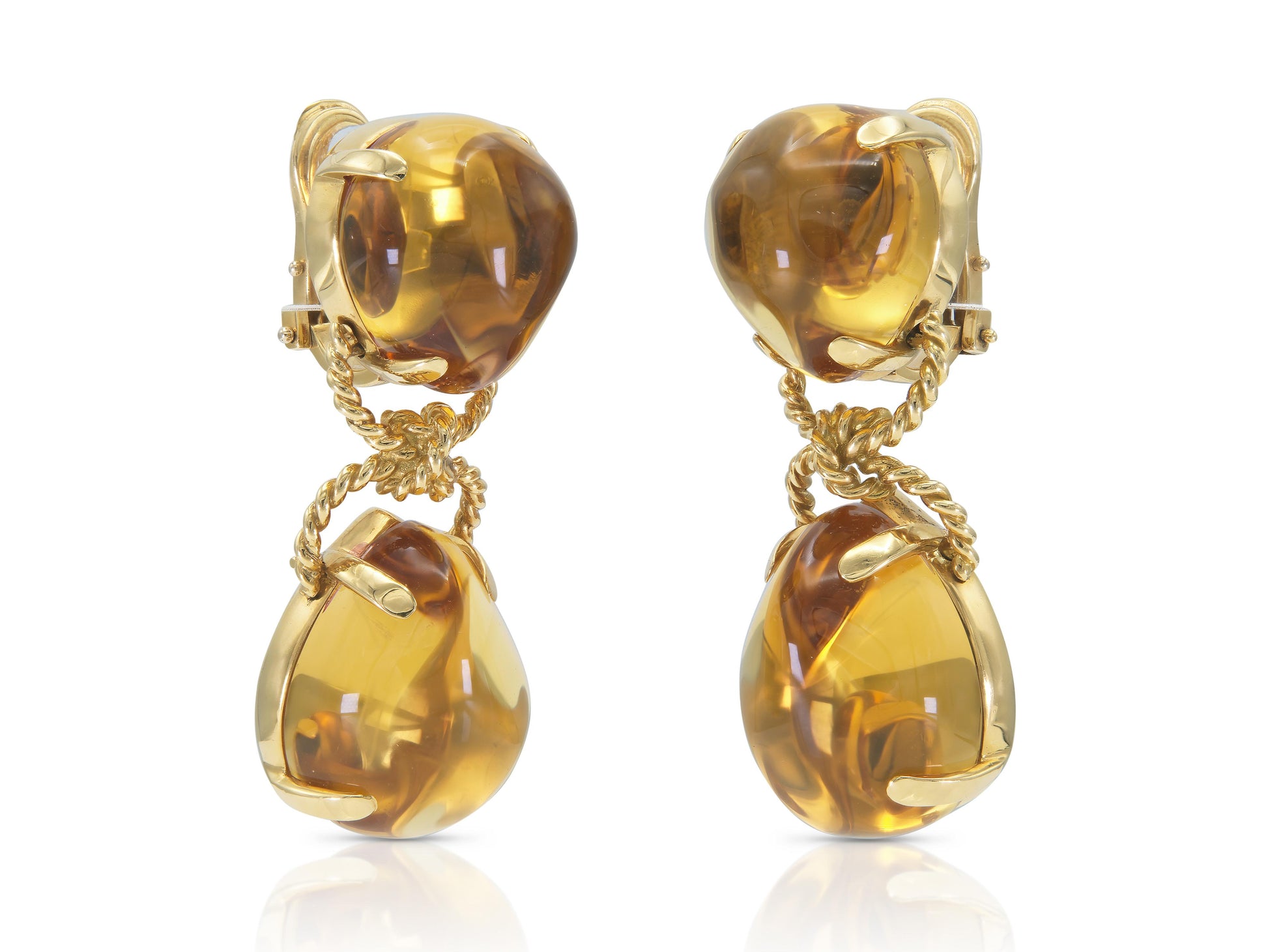 Verdura Citrine Pebble Earrings