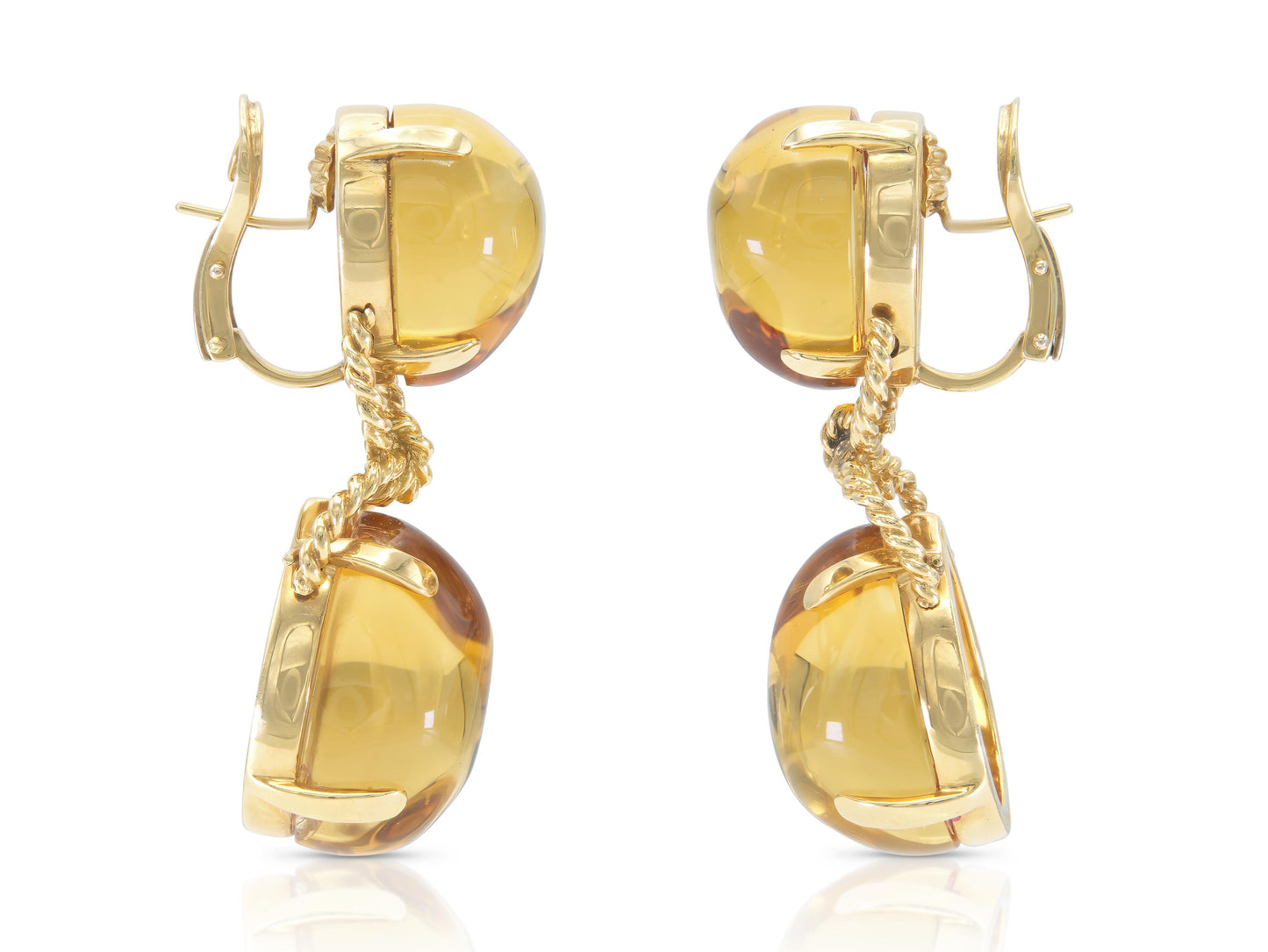Verdura Citrine Pebble Earrings