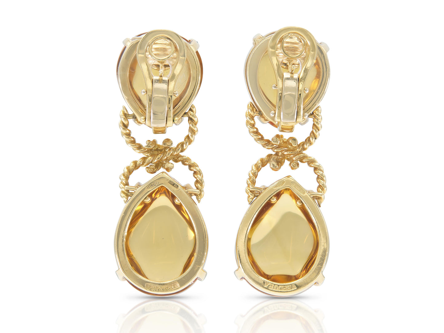 Verdura Citrine Pebble Earrings