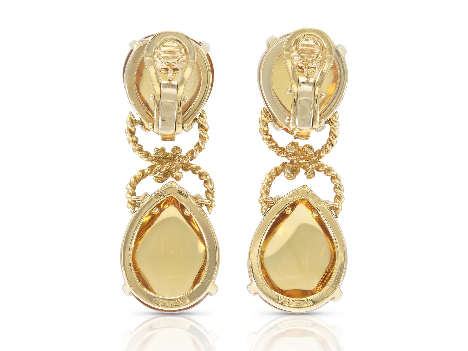 Verdura Citrine Pebble Earrings