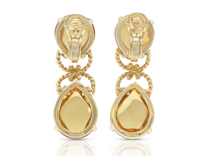 Verdura Citrine Pebble Earrings