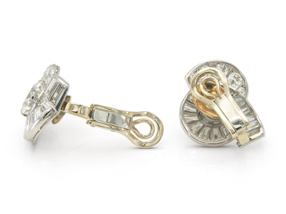 Vintage 1950s Cartier 11.20 Carat Diamond Earrings