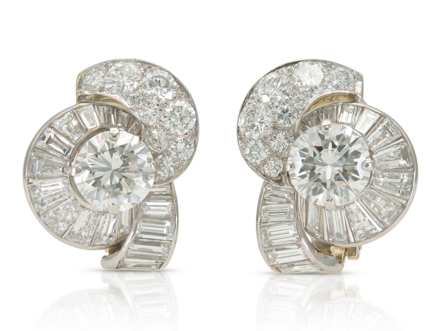 Vintage 1950s Cartier 11.20 Carat Diamond Earrings