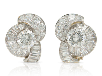 Vintage 1950s Cartier 11.20 Carat Diamond Earrings