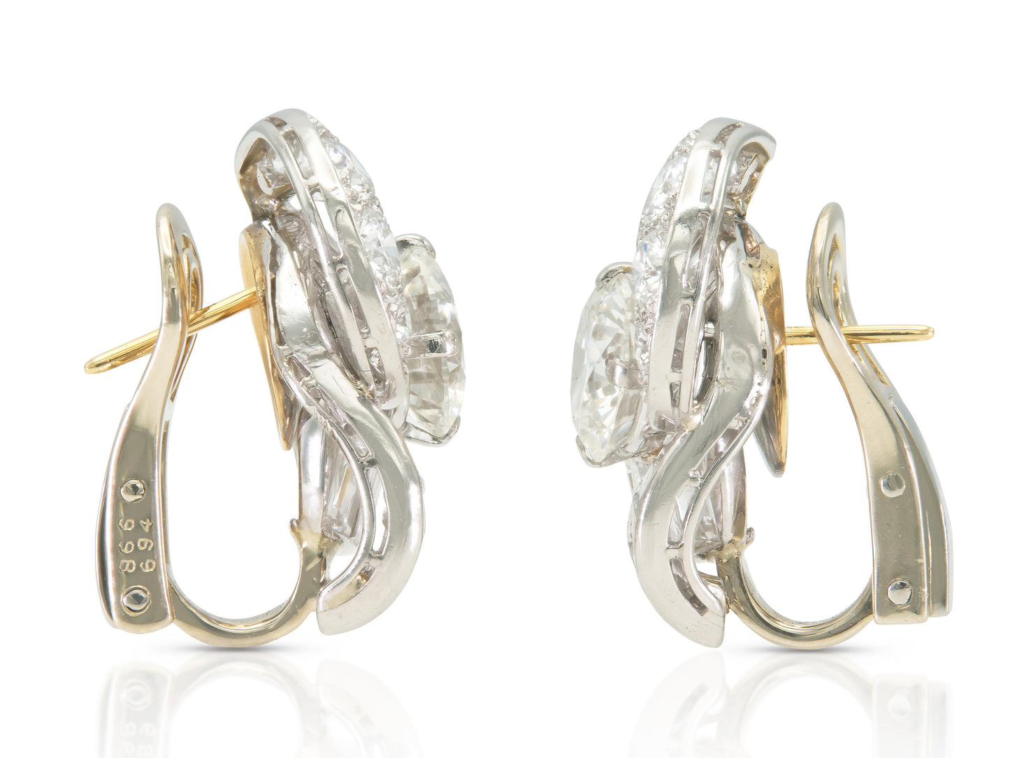 Vintage 1950s Cartier 11.20 Carat Diamond Earrings