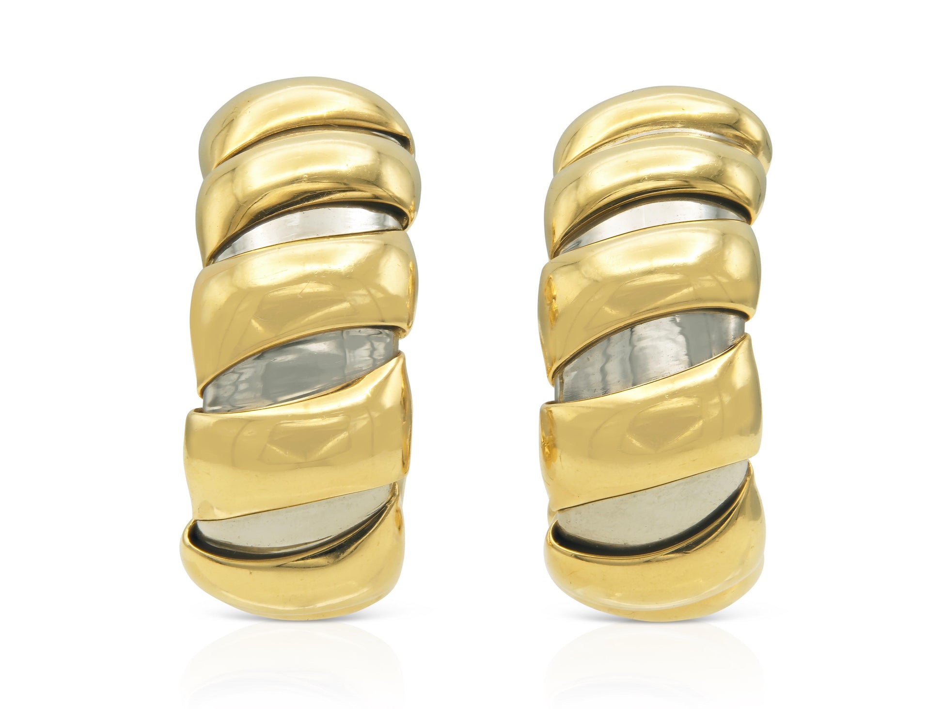 Vintage 1990s Bvlgari Two Toned Hoop Earrings