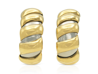 Vintage 1990s Bvlgari Two Toned Hoop Earrings