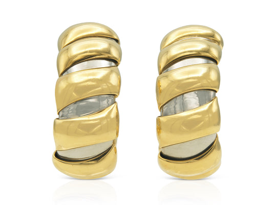 Vintage 1990s Bvlgari Two Toned Hoop Earrings