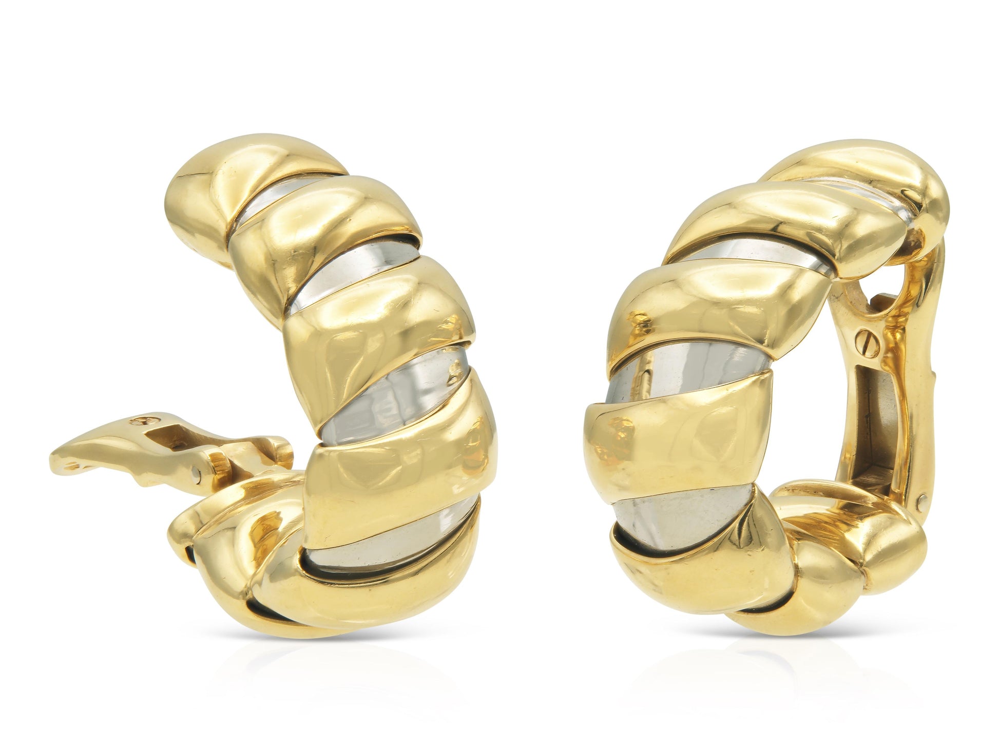 Vintage 1990s Bvlgari Two Toned Hoop Earrings