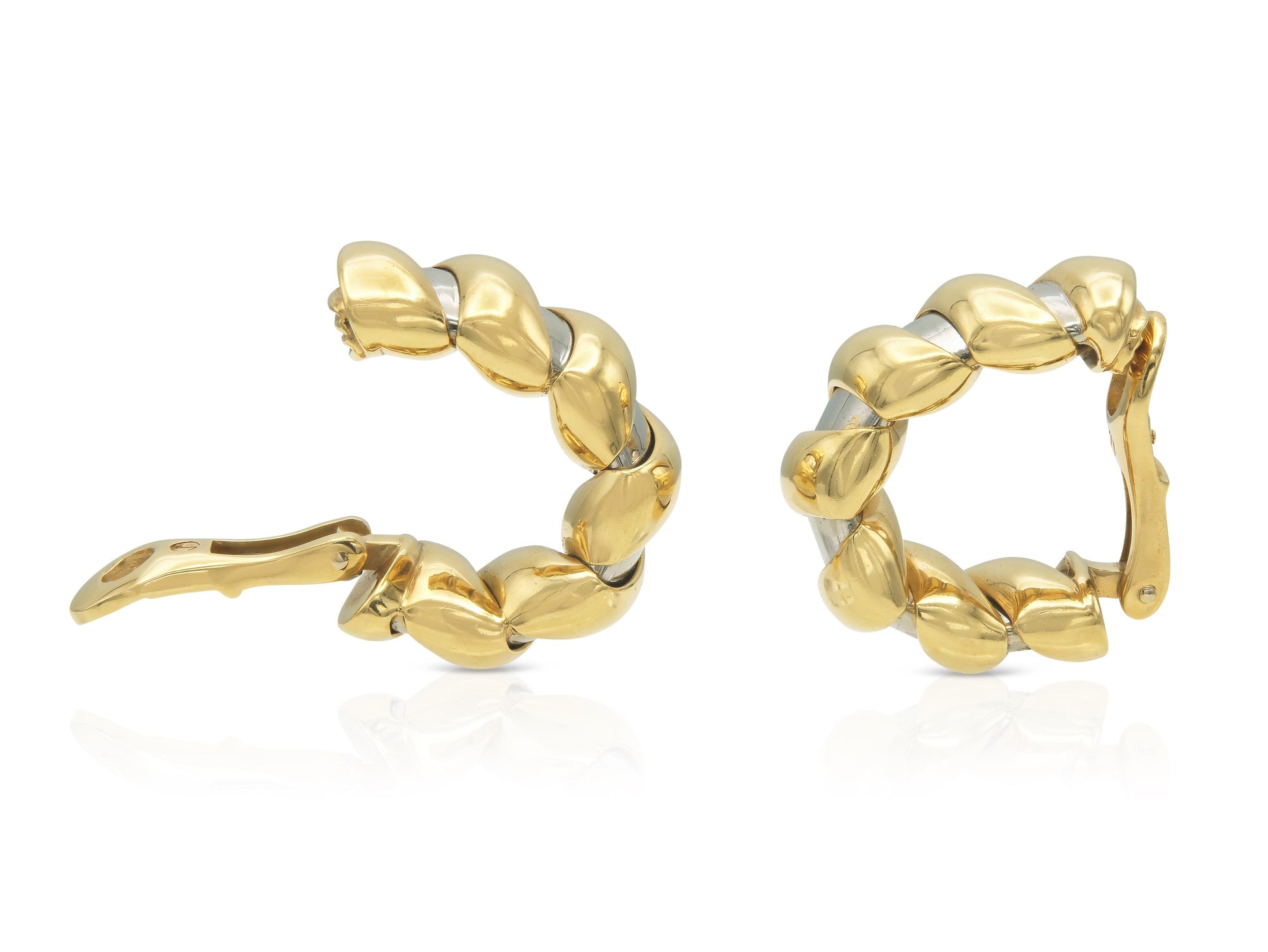 Vintage 1990s Bvlgari Two Toned Hoop Earrings