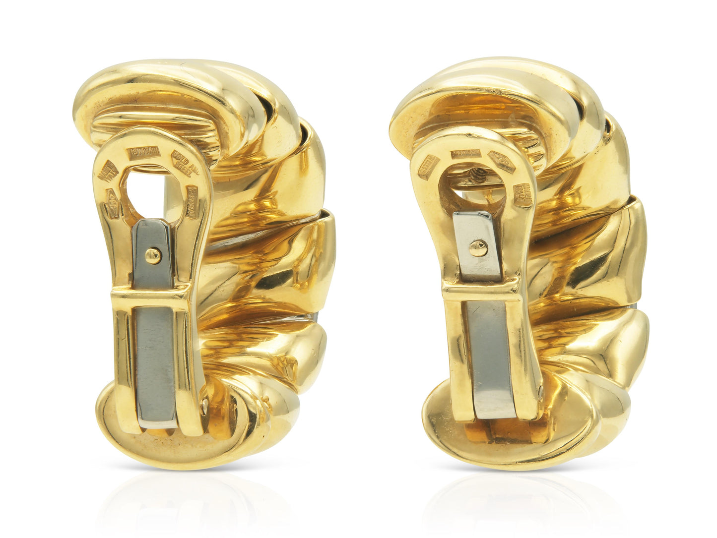Vintage 1990s Bvlgari Two Toned Hoop Earrings