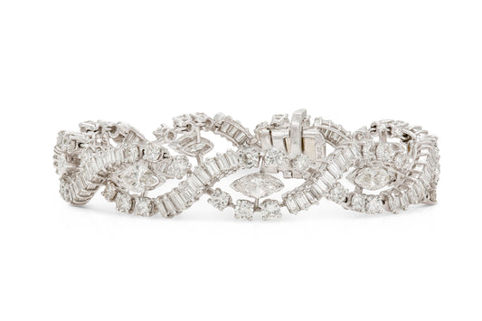 Vintage 1950s 16.00 Carat Mixed Cut Diamond Bracelet