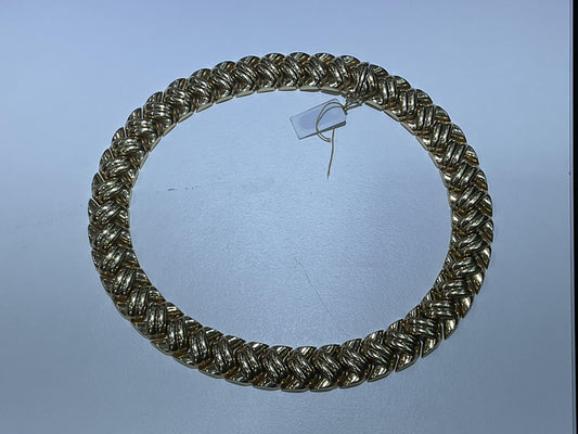 Vintage 1980s Gold Weave Collar Necklace