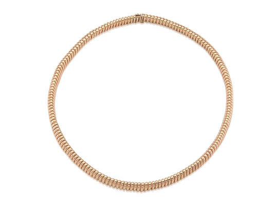 Vintage 1940s Retro Rose Gold Tubogas Necklace