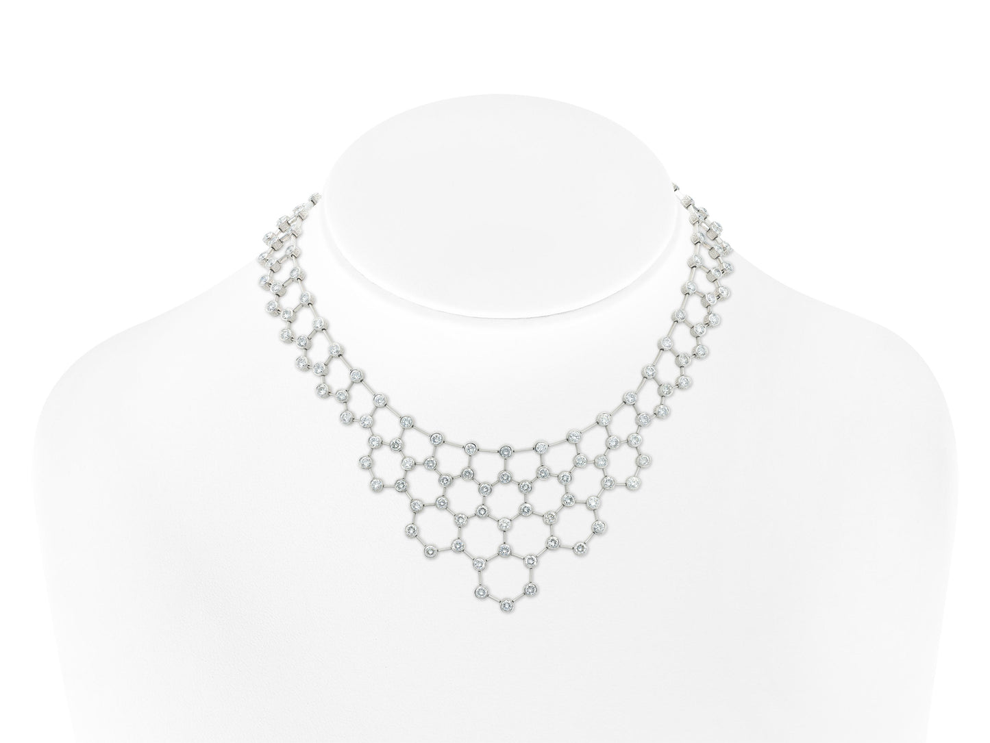 22.00 Carat Diamond Honeycomb Openwork Necklace