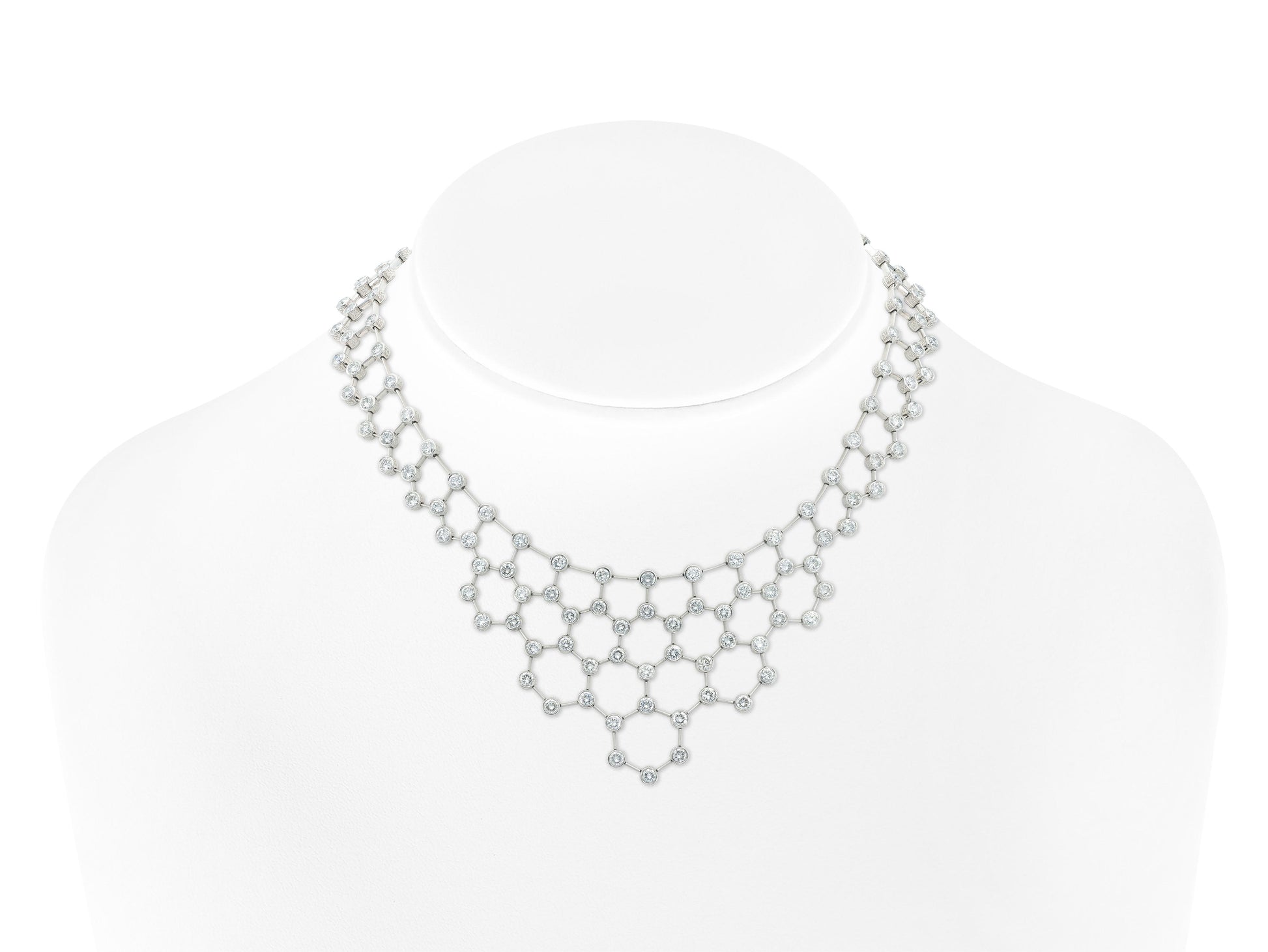 22.00 Carat Diamond Honeycomb Openwork Necklace