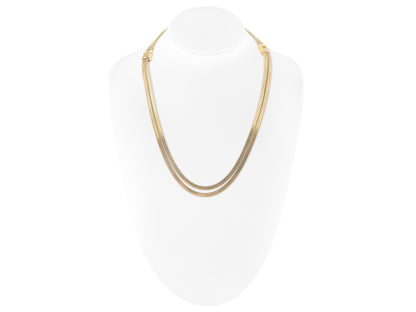 Vintage 1980s Forstner Two Strand Gold Necklace & Bracelet