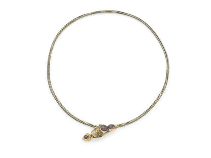 Antique Victorian Gold Snake Necklace with Tourmalines