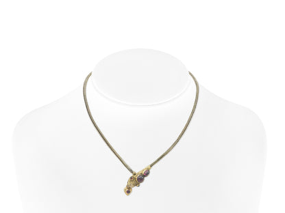 Antique Victorian Gold Snake Necklace with Tourmalines