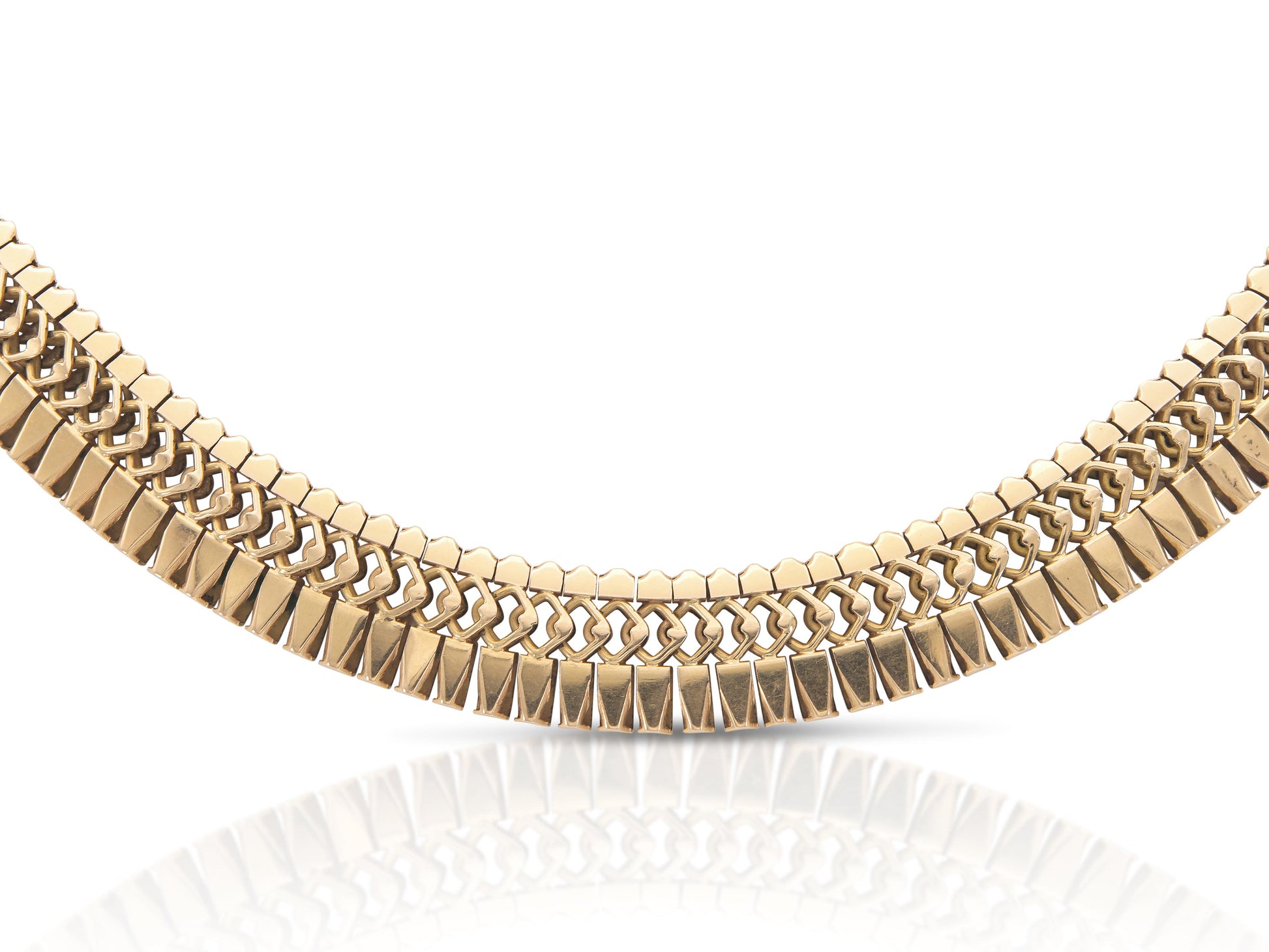 Vintage 1940s Retro Rose Gold Collar Necklace