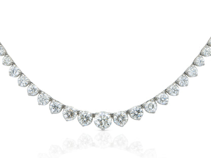16.14 Carat Round Cut Diamond Riviera Necklace