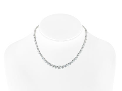 16.14 Carat Round Cut Diamond Riviera Necklace