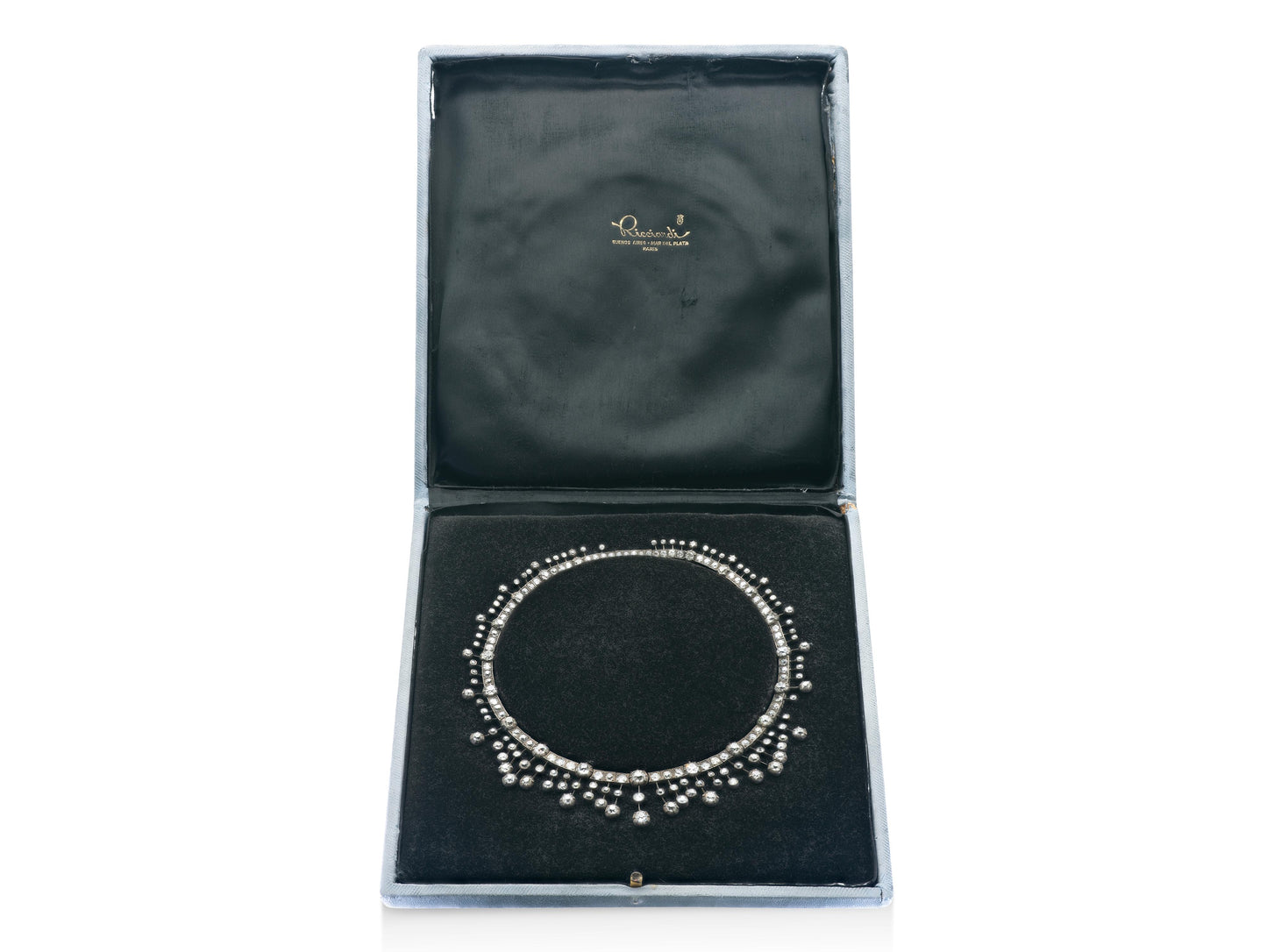 Antique Georgian 50.00 Carat Old Mine Cut Diamond Necklace