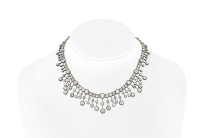 Antique Georgian 50.00 Carat Old Mine Cut Diamond Necklace