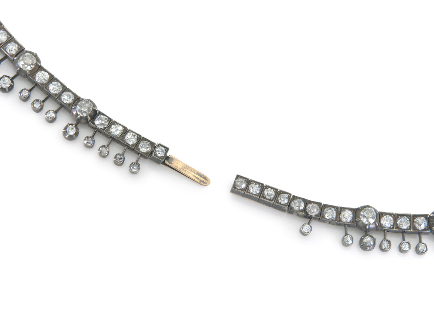 Antique Georgian 50.00 Carat Old Mine Cut Diamond Necklace